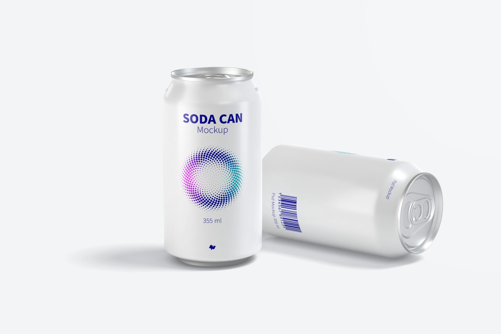 355 ml Soda Cans Mockup, Front View