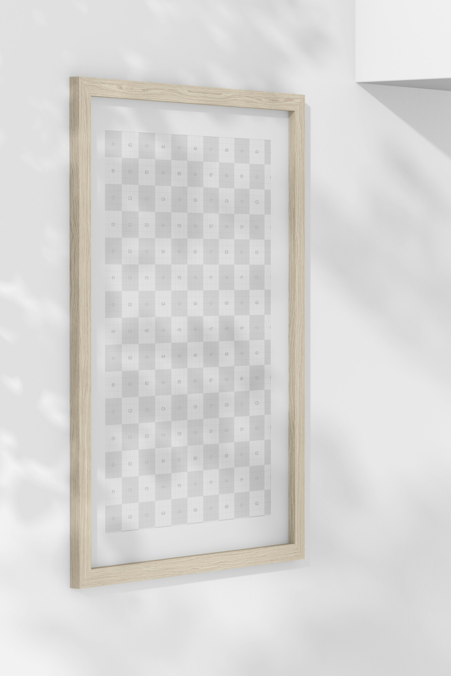 Large Nordic Frame with Passepartout Mockup, Left View