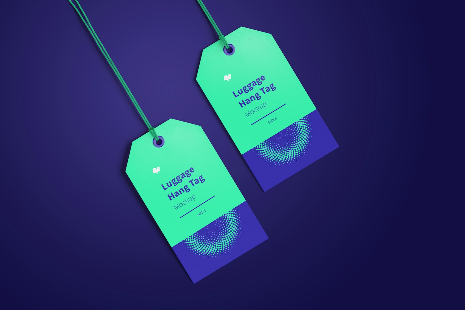 Luggage Hang Tags Mockup with String, Two-sided 02