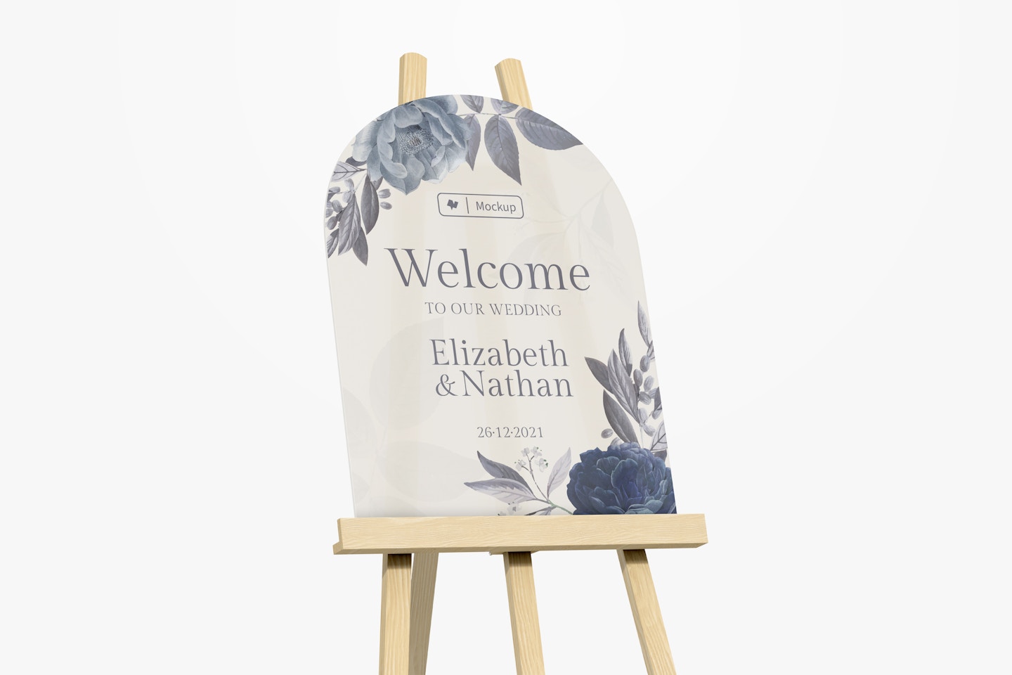 Acrylic Welcome Sign for Wedding Mockup, Close Up