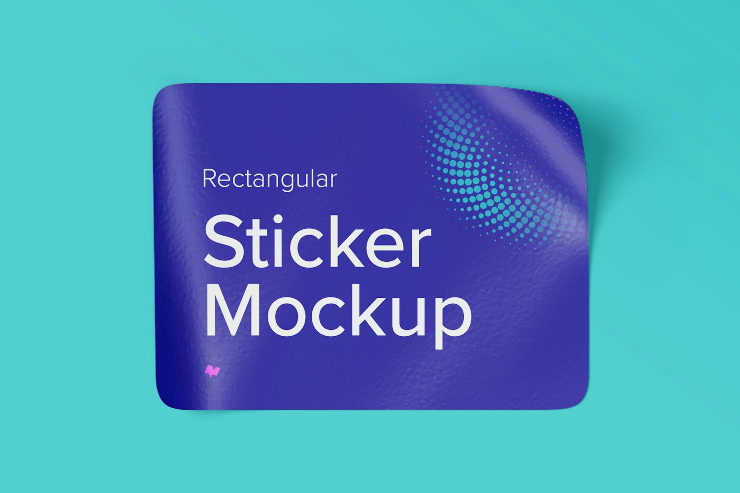 Rectangular Sticker Mockup, Front View