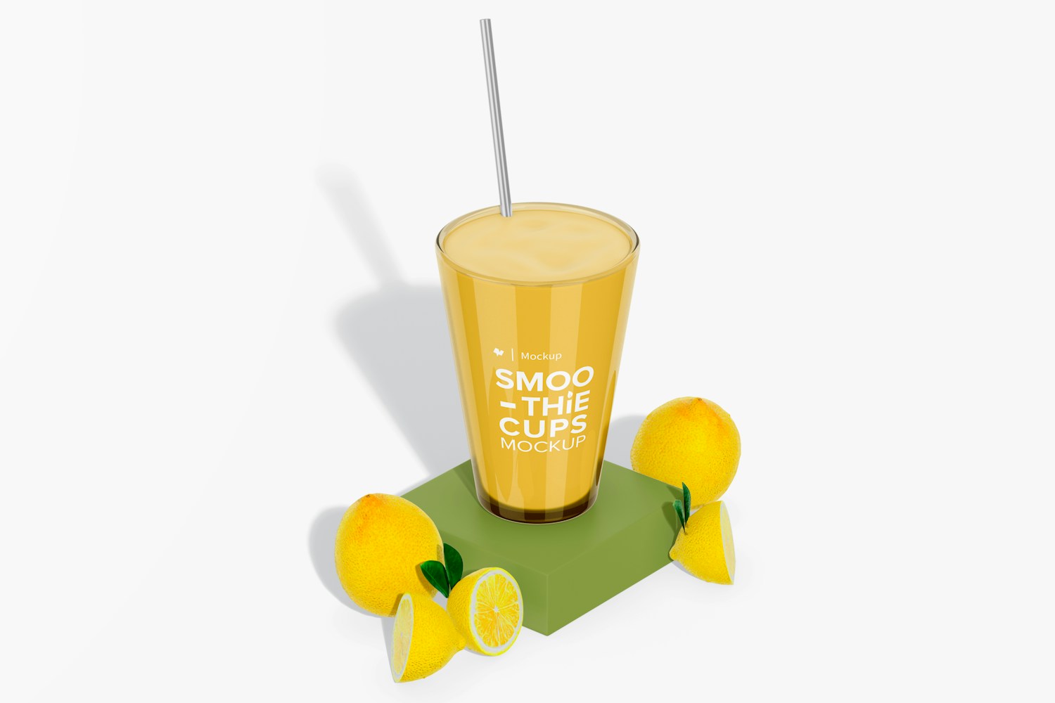 Tall Smoothie Cup Mockup, Perspective