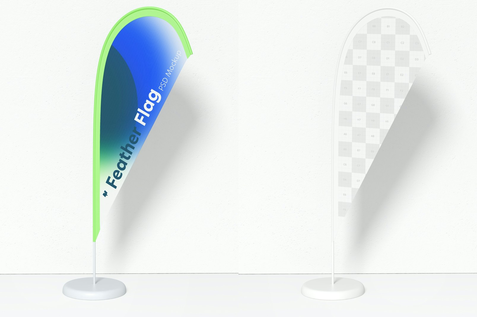 Feather Flag Banner Mockup, Front View