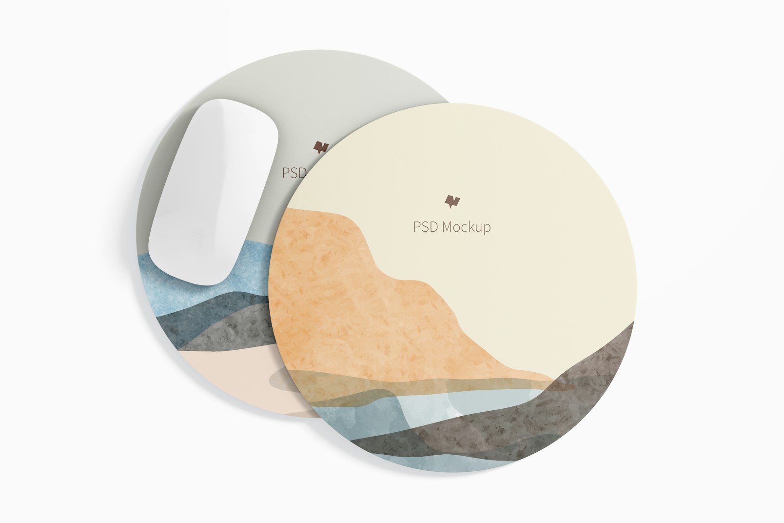 Round Silicone Mouse Pads Mockup