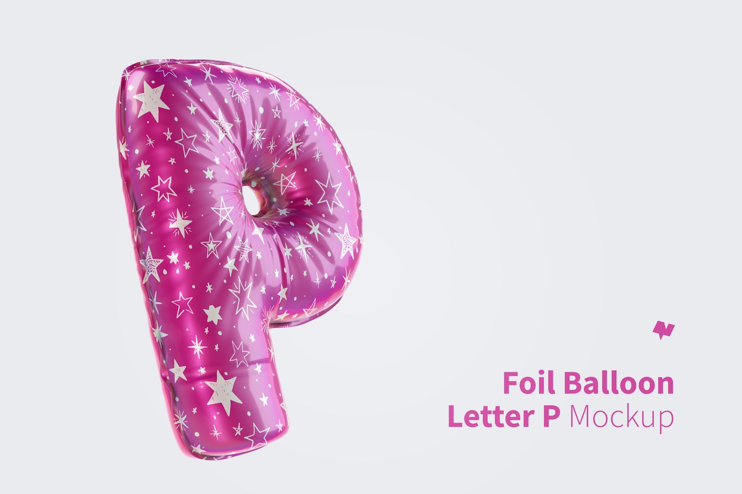 Letter P Foil Balloon Mockup