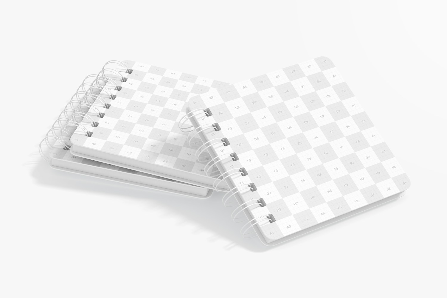 Square Notebooks Mockup, Stacked