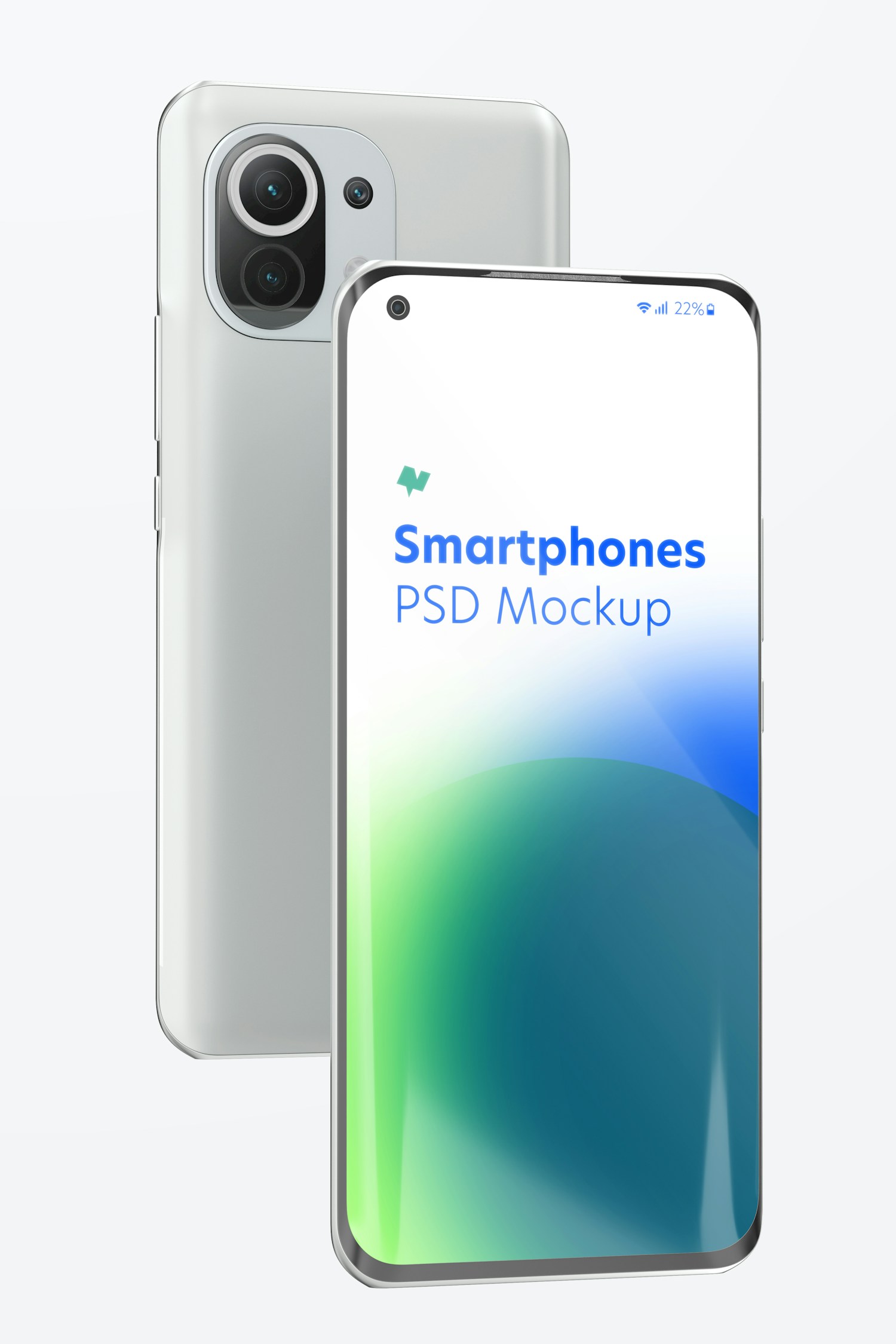 Xiaomi Smartphones Mockup, Front and Back View