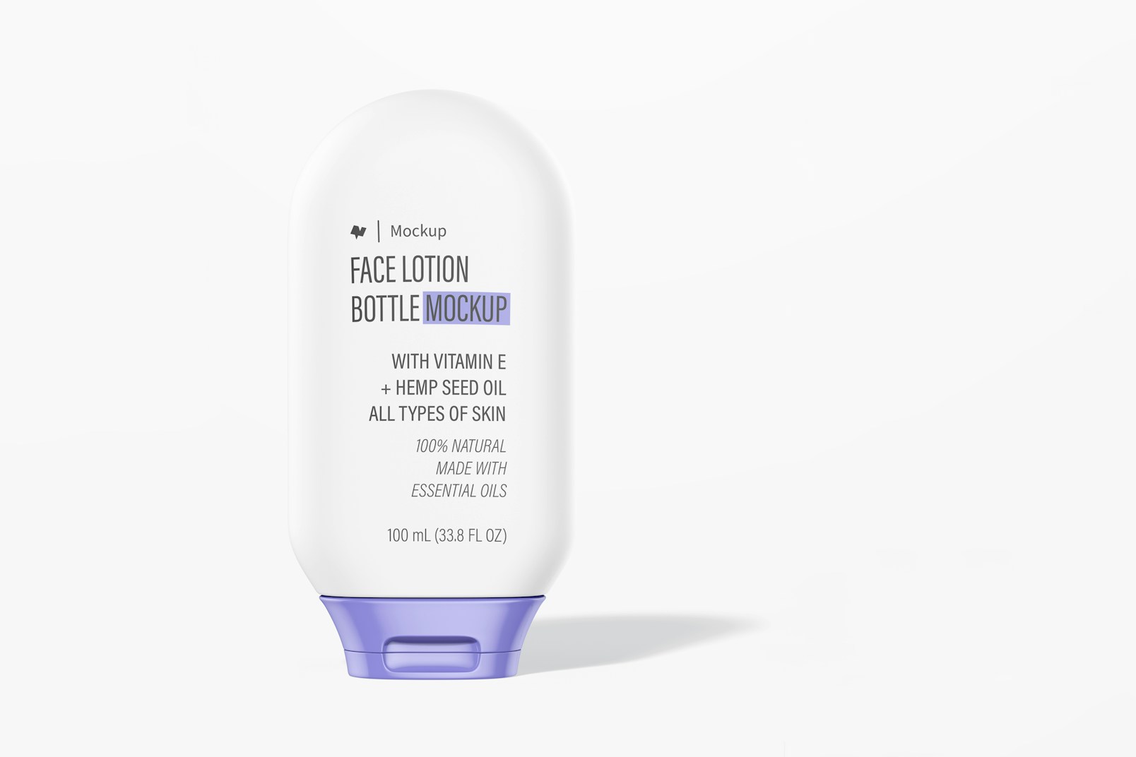 100 ml Facial Lotion Bottle Mockup, Front View