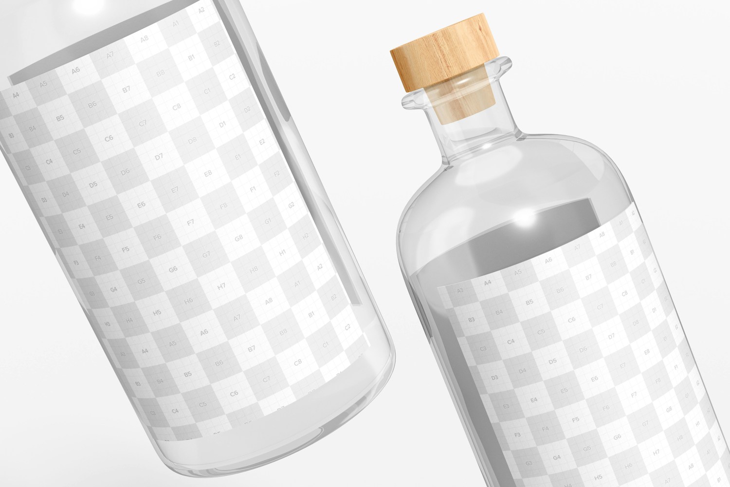 Maqueta de Botellas de Ginebra, Primer Plano