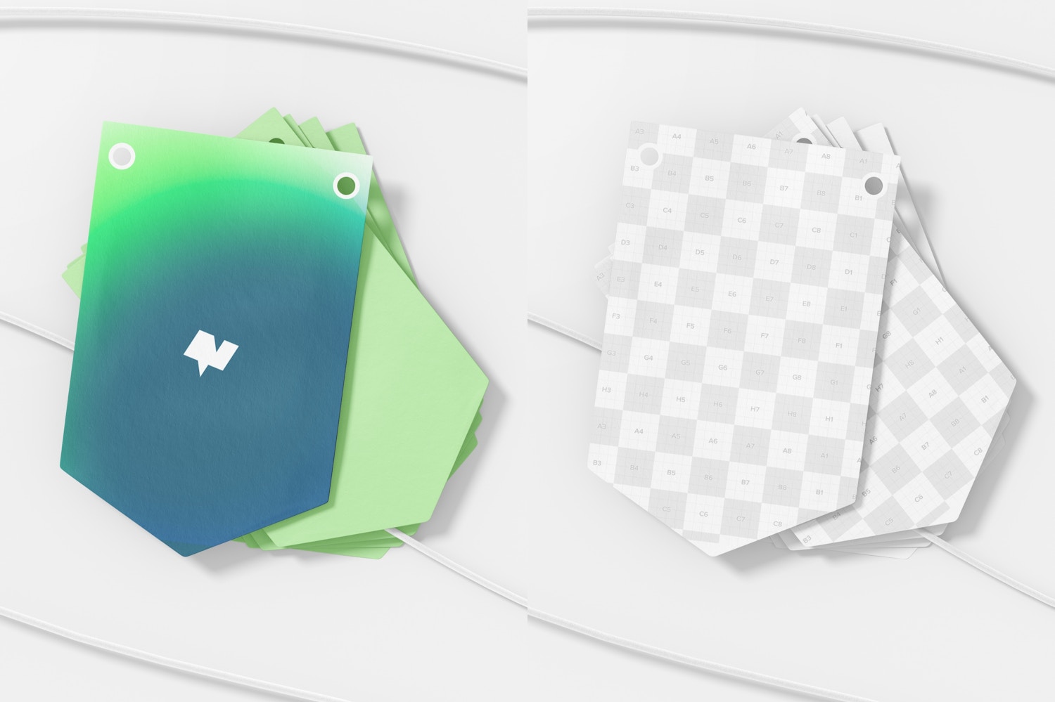 Pennant Banner Mockups, Stacked