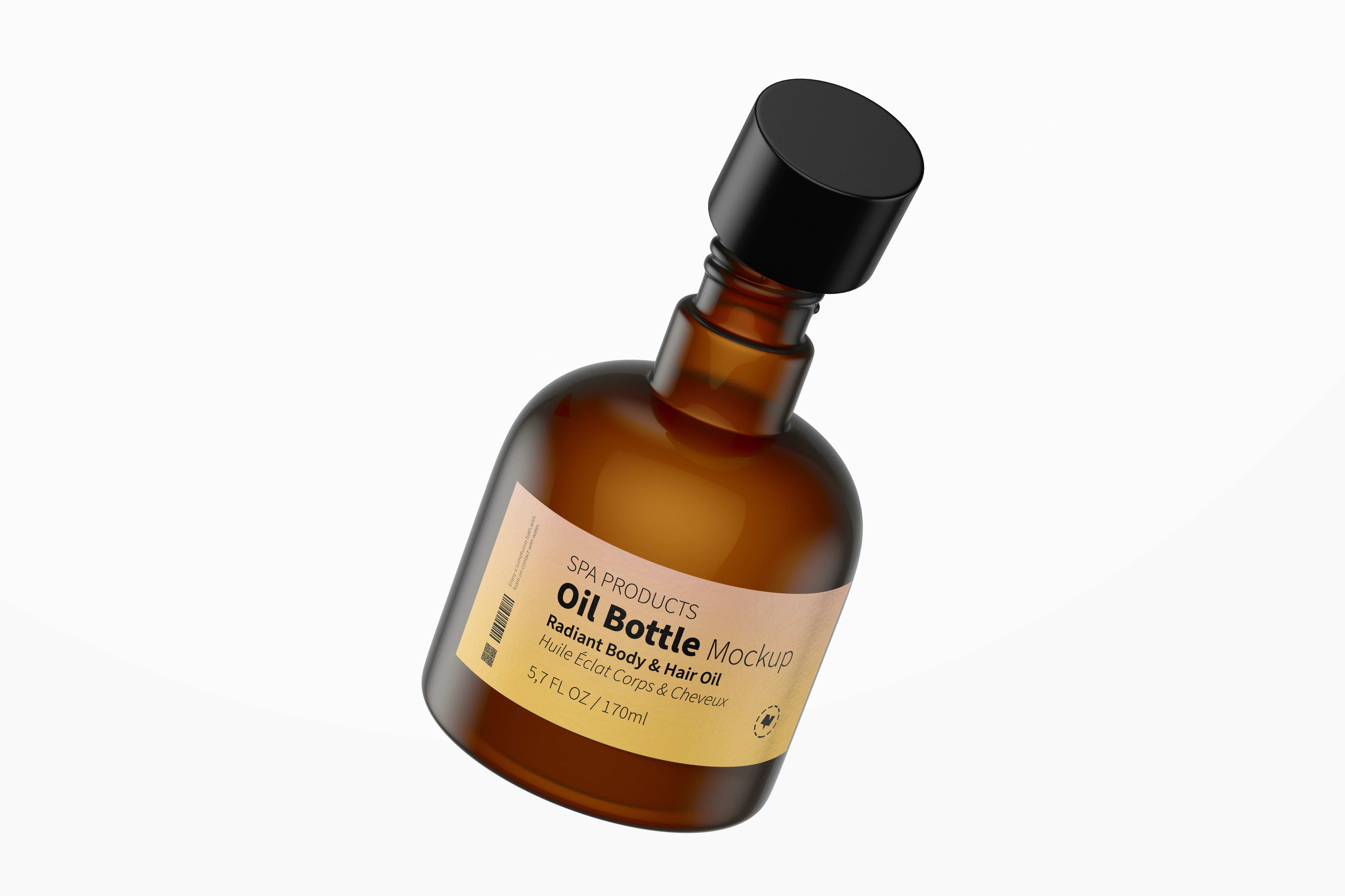  Oz Oil Bottle PSD Mockup, Floating – Original Mockups