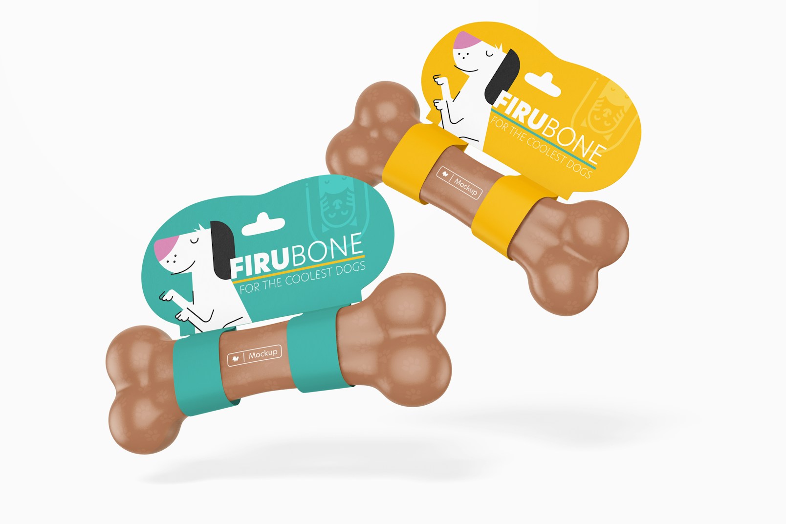 Chewing Bone with Label Mockup, Floating