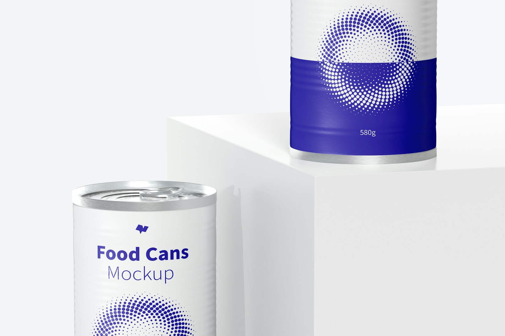 580g Food Cans Mockup, Front View