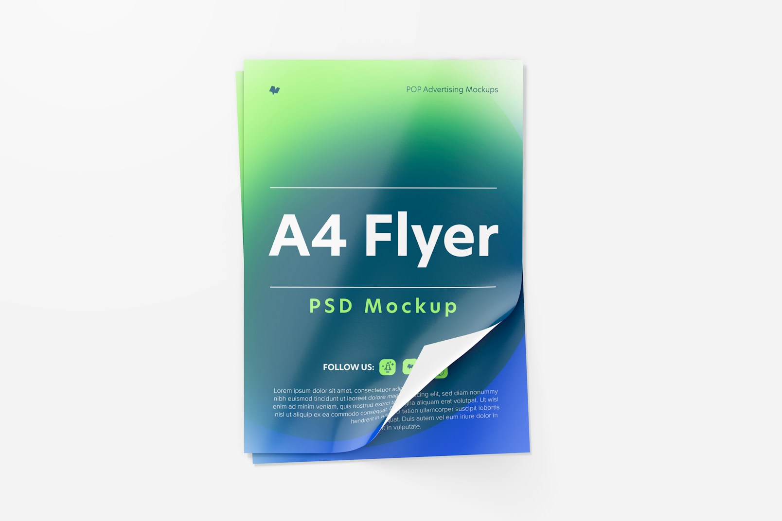 A4 Flyers Mockup, Top View