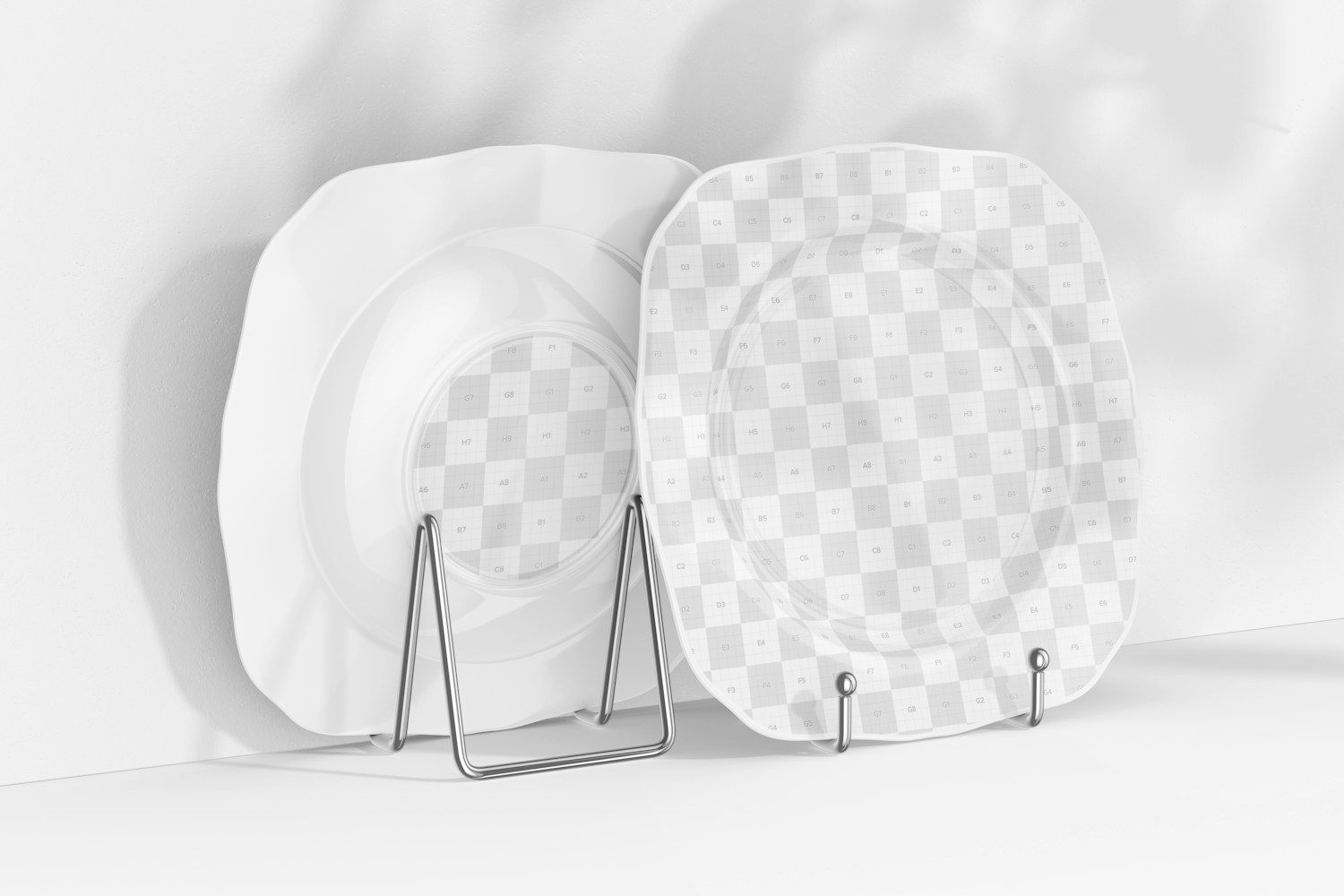 Ceramic Plates Mockup, Front and Back View