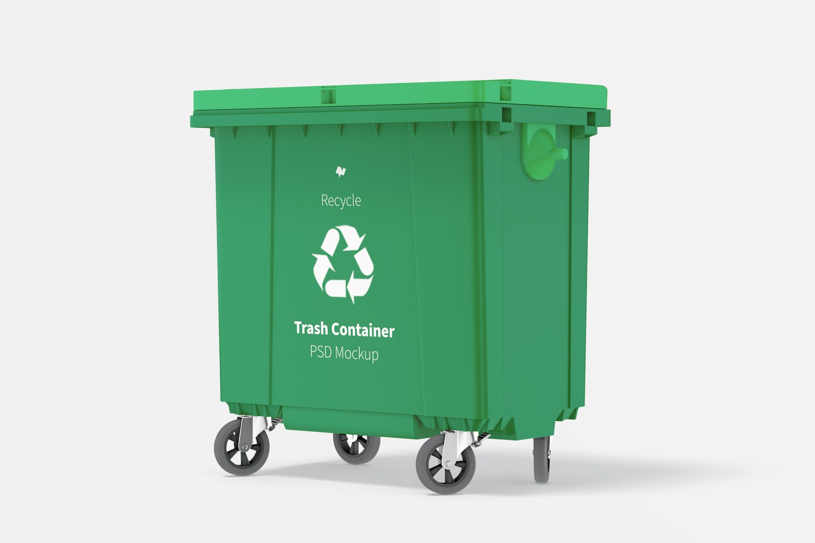 Trash Container Mockup, Left View
