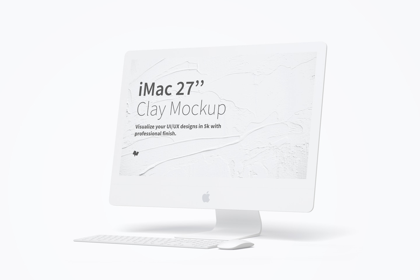 Clay iMac 27” Mockup, Right View