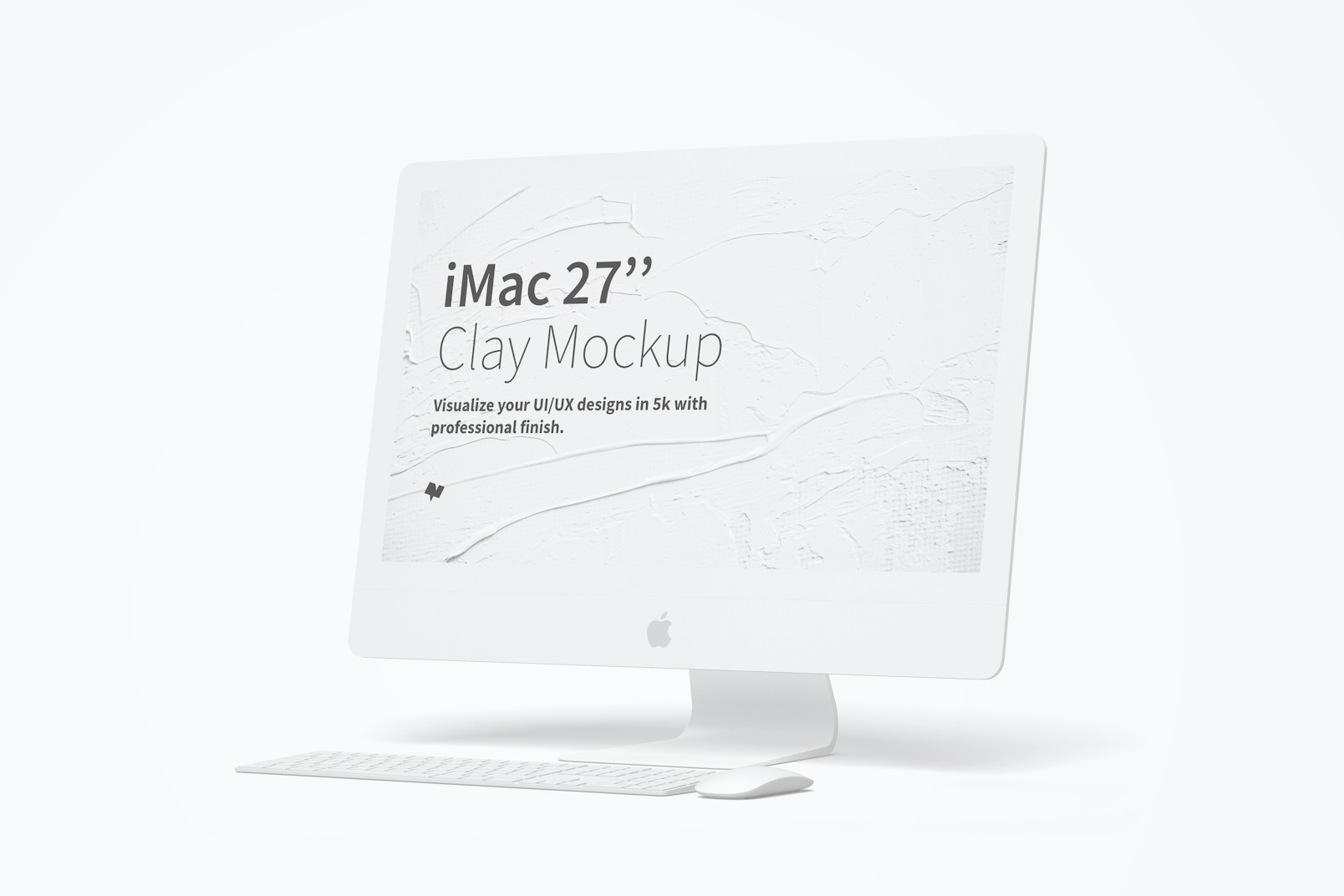 Clay iMac 27” Mockup, Right View