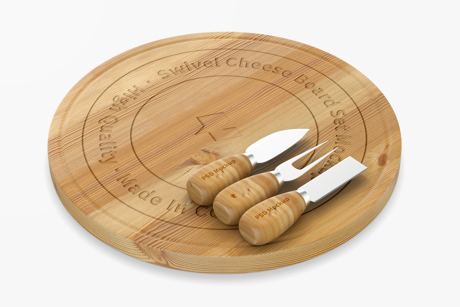 Swivel Cheese Board Set Mockup Swivel Cheese Board Set Mockup