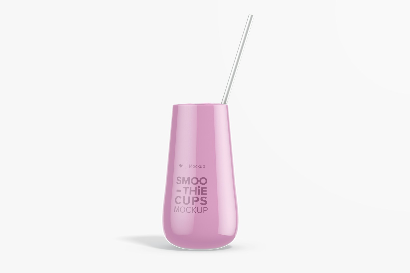 Glass Smoothie Cup Mockup, Front View
