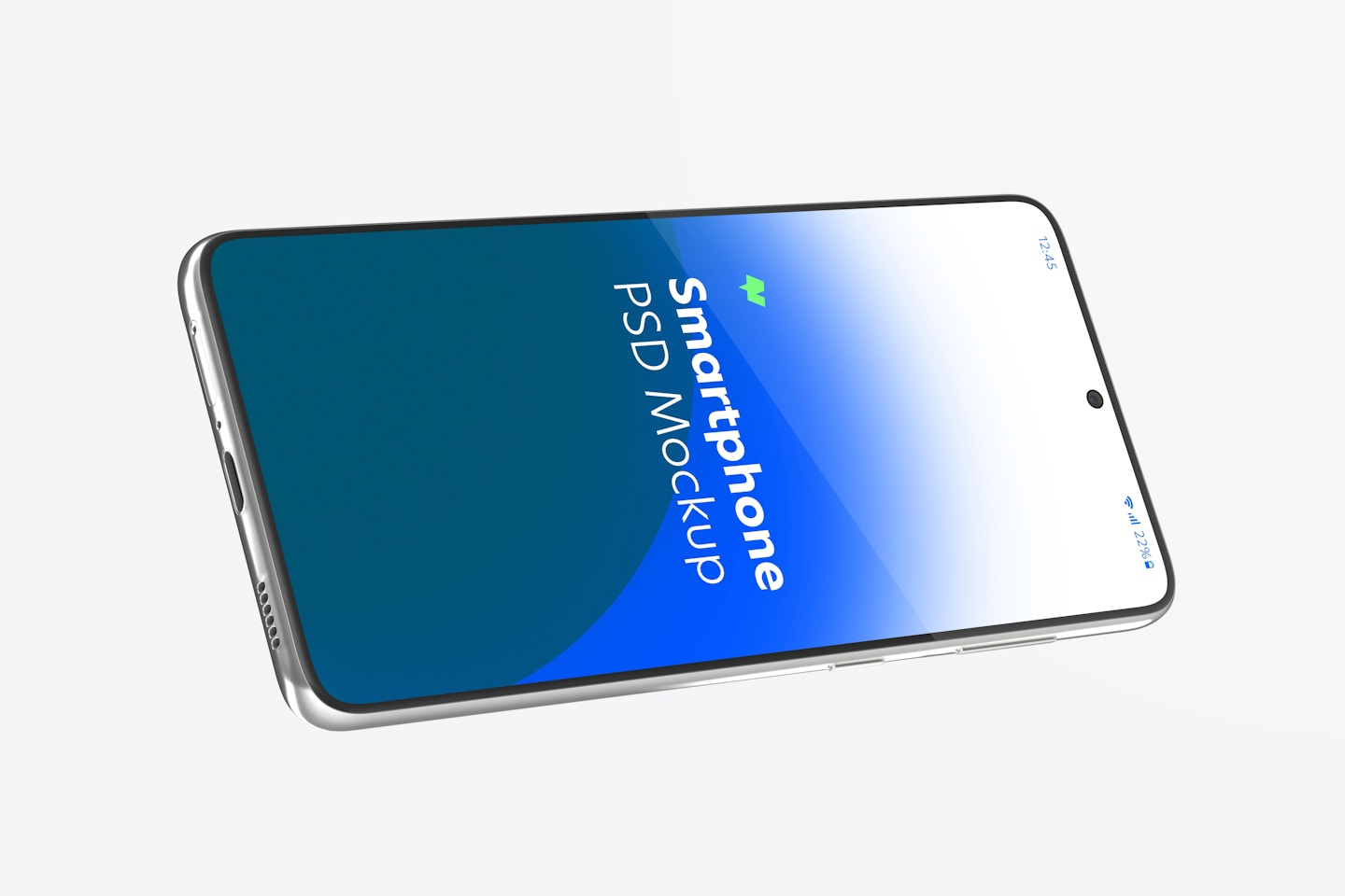Maqueta de Samsung S21, Vista Horizontal Flotando