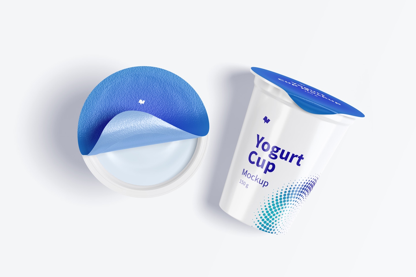 150 g Yogurt Cups Mockup, Top View