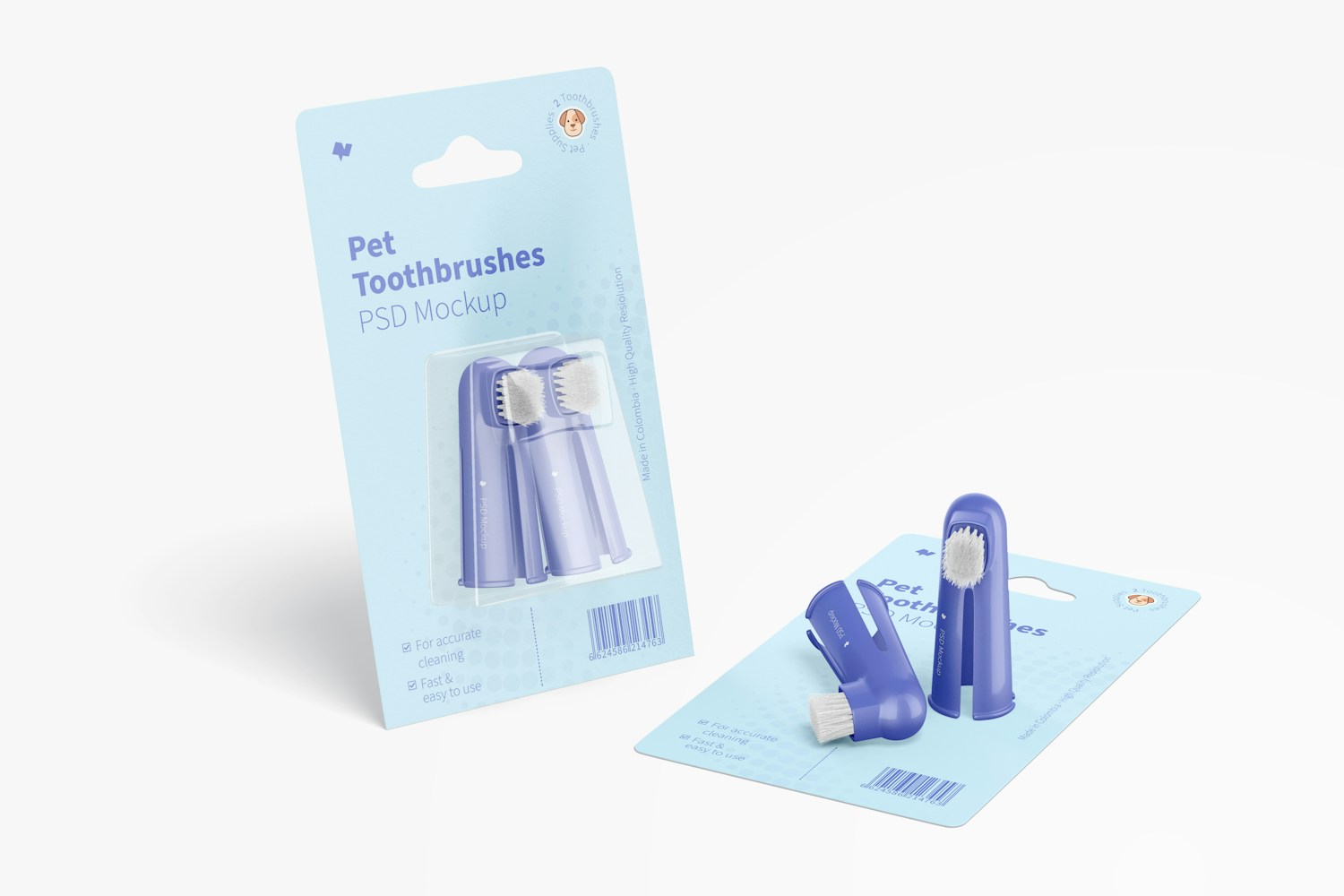 Pet Toothbrushes Mockup, Opened