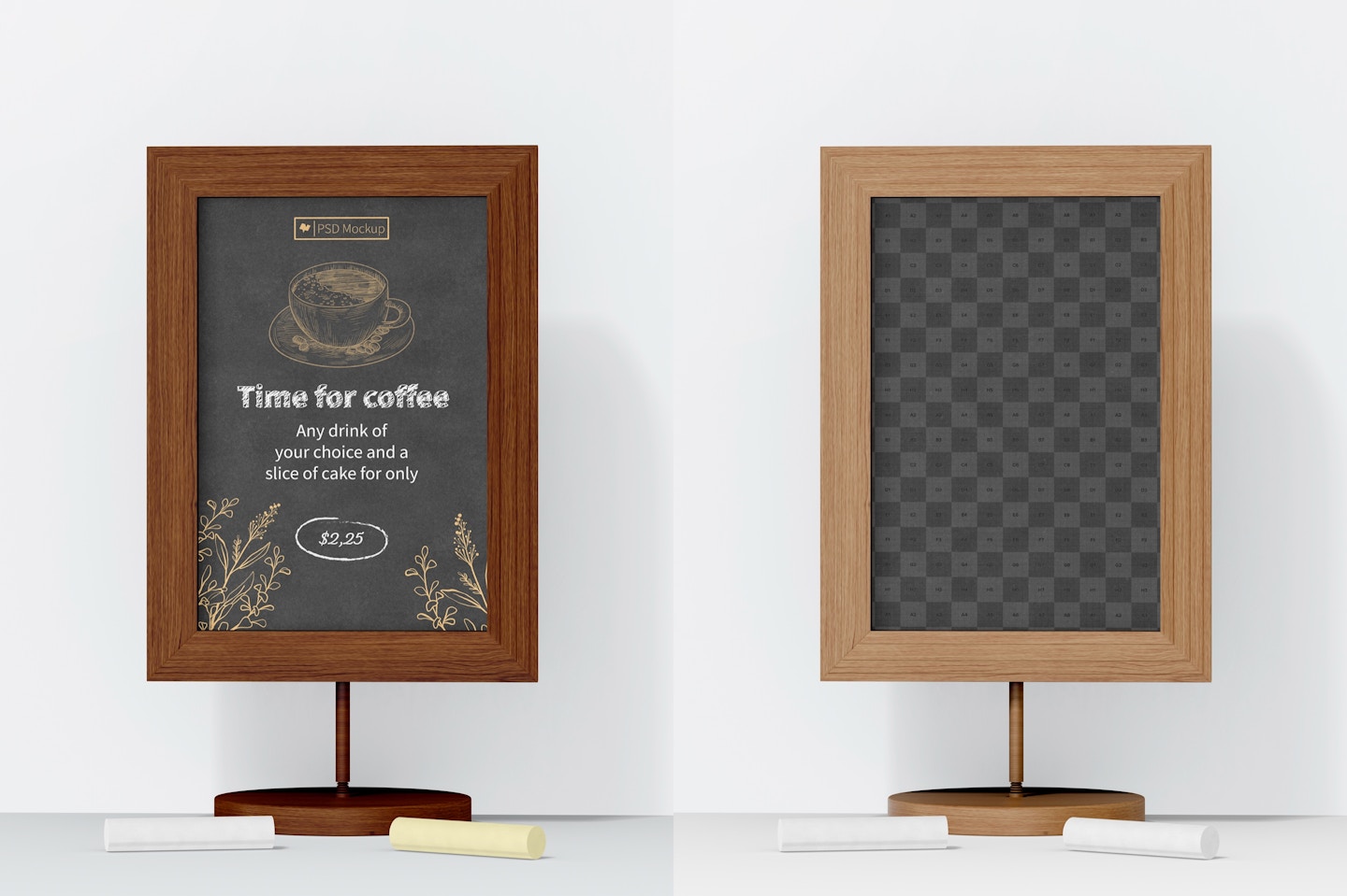 Table Board Sign Mockup, Front View
