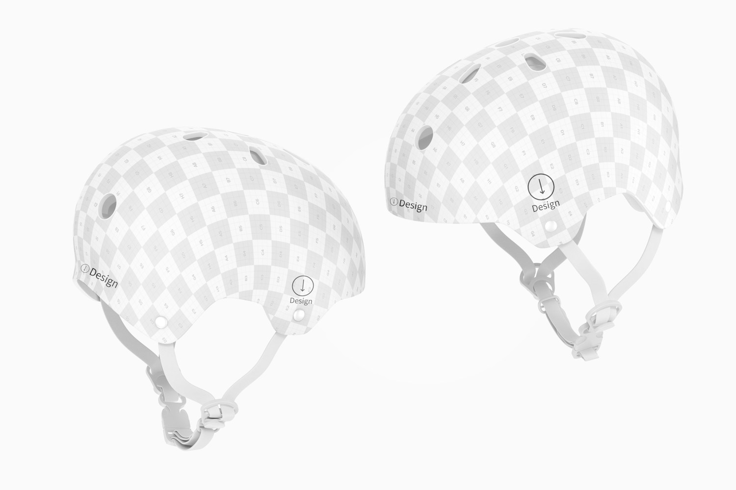 Skate Helmets Mockup, Left and Right View