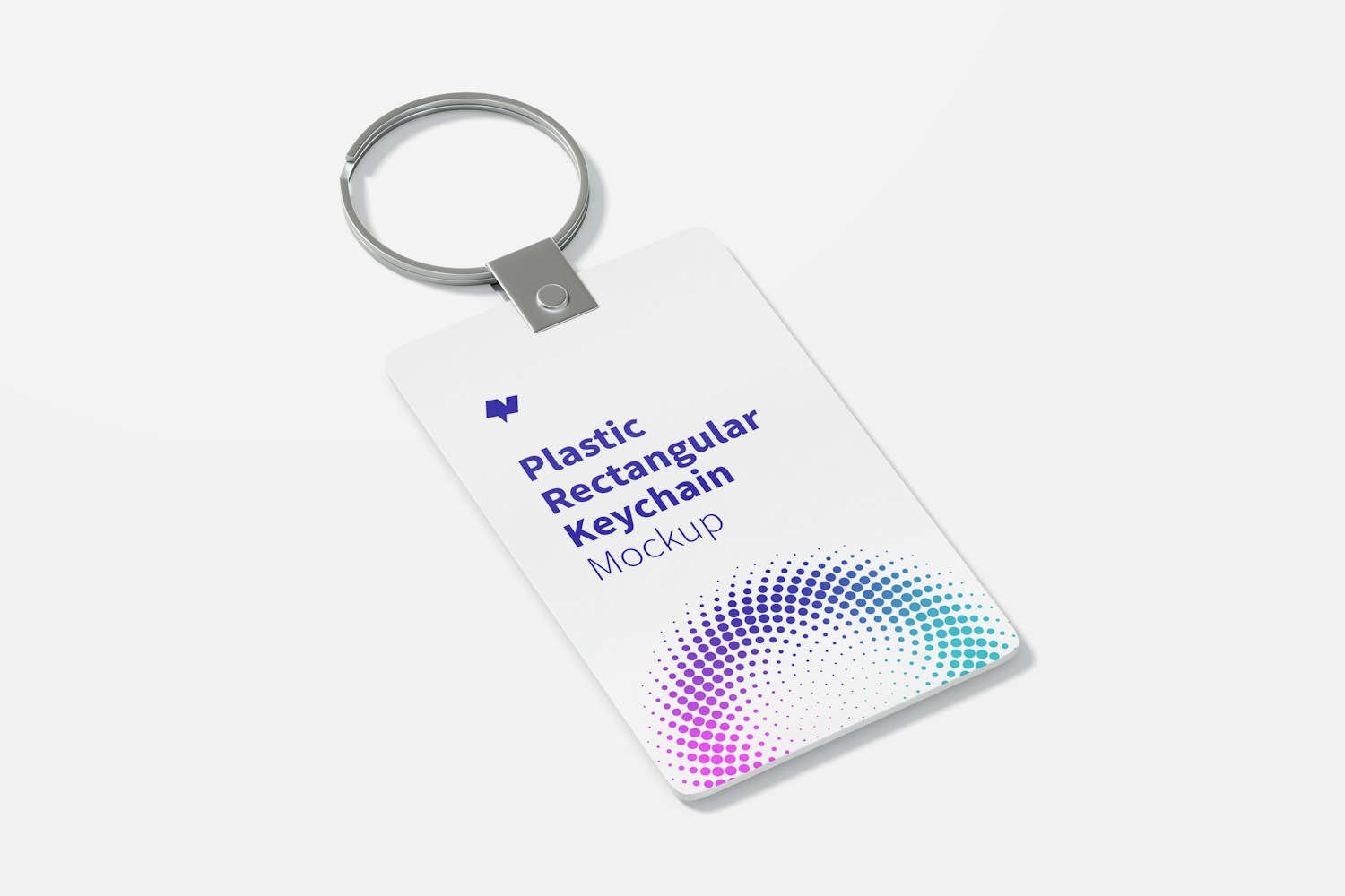 Plastic Rectangular Keychain Mockup