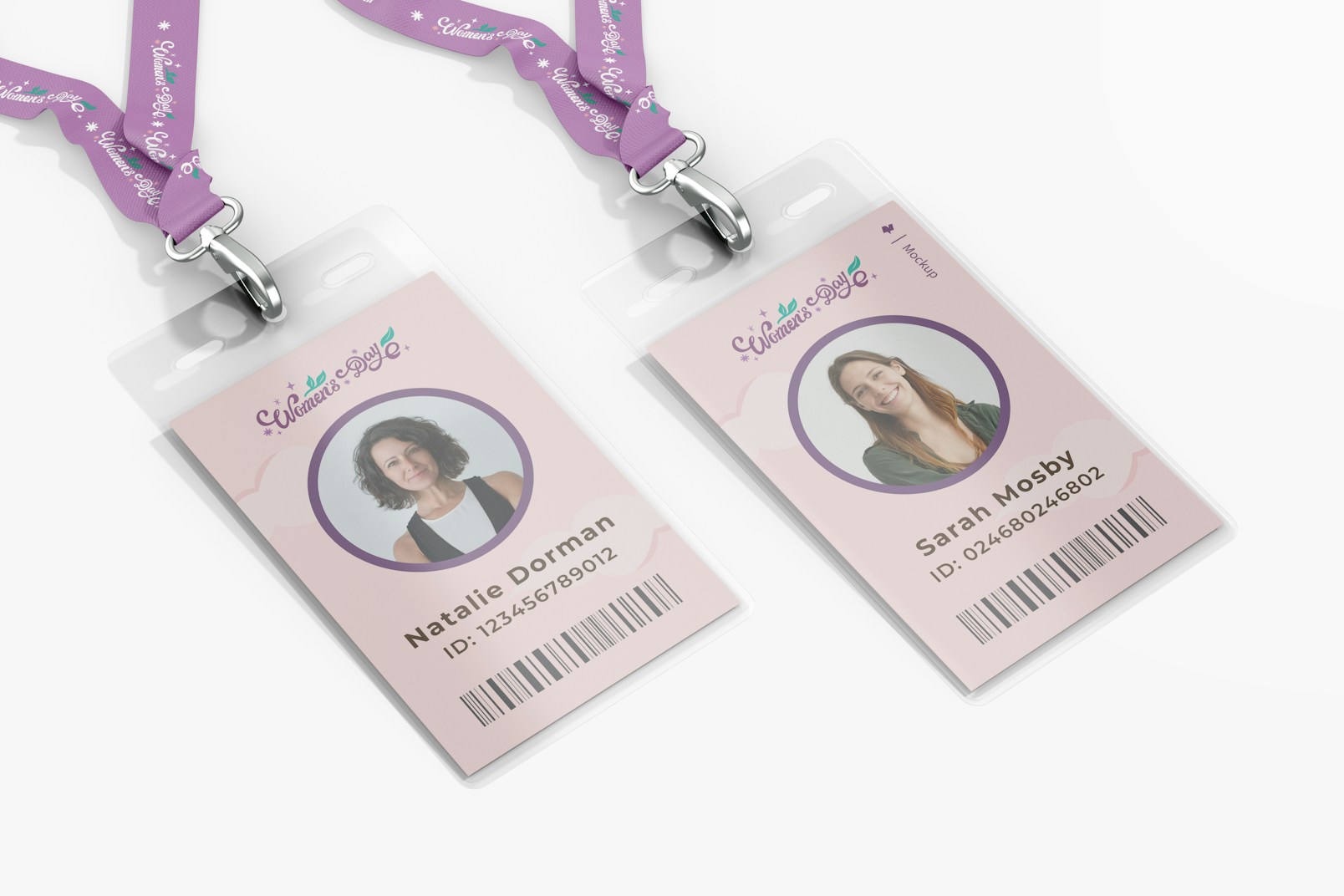 Plastic ID Cards Mockup, Back and Front View
