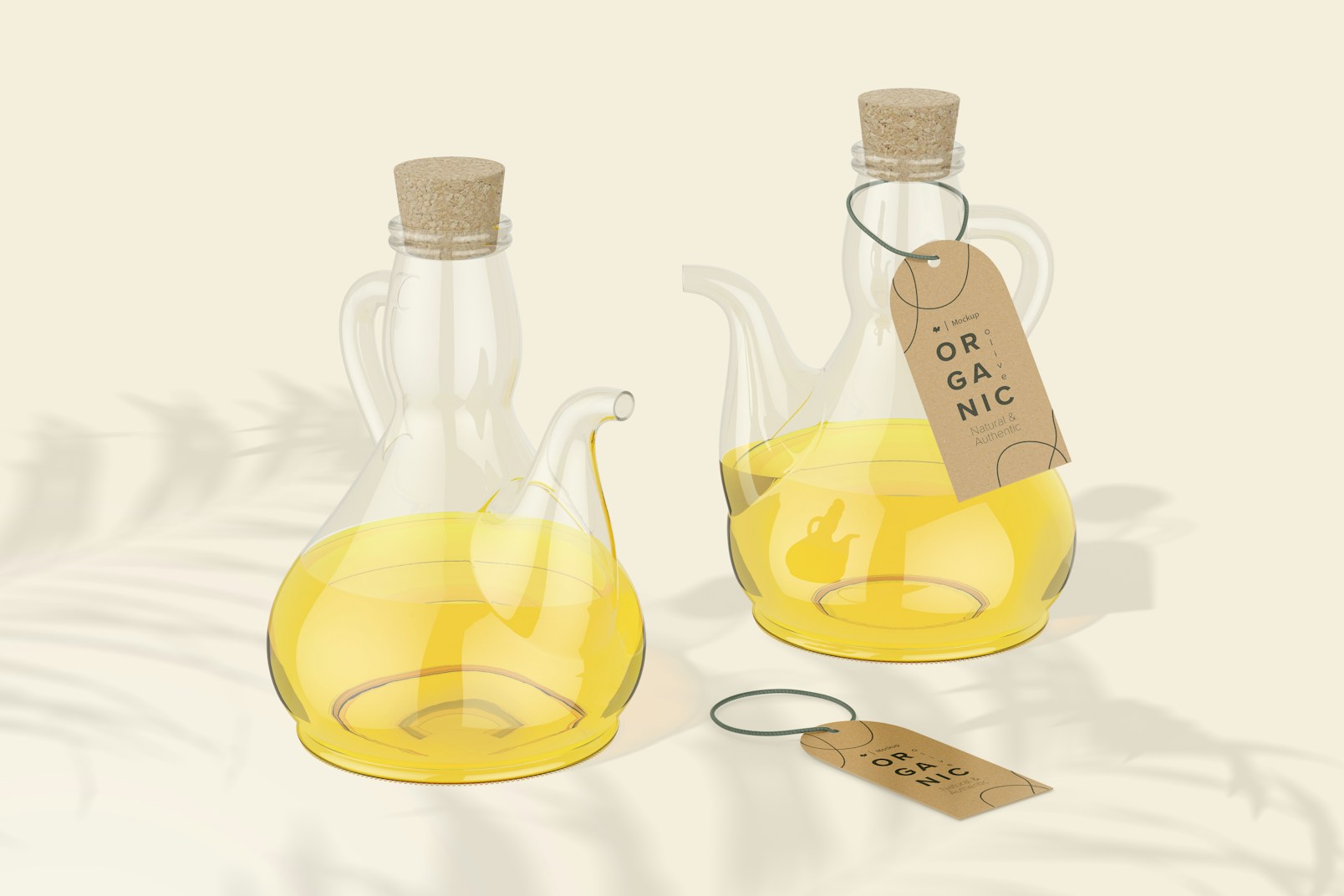 Irregular Olive Oil Bottles Mockup
