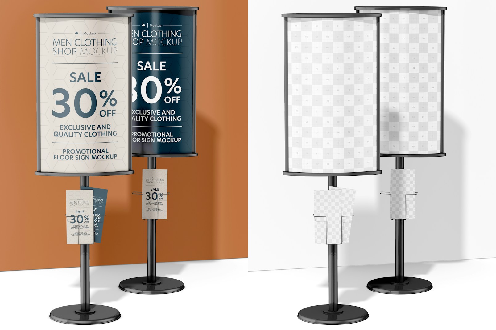 Promotional Floor Sign Mockup, Low Angle View