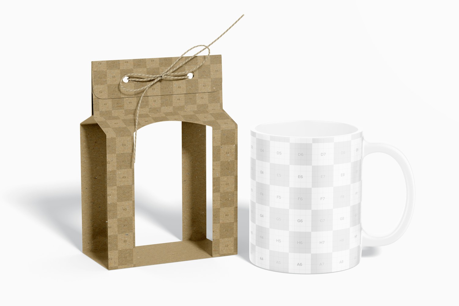 Paperboard Cup Holder Mockup, Front View