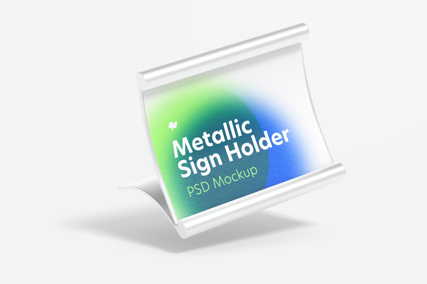 Metallic Table Sign Holder Mockup, Falling