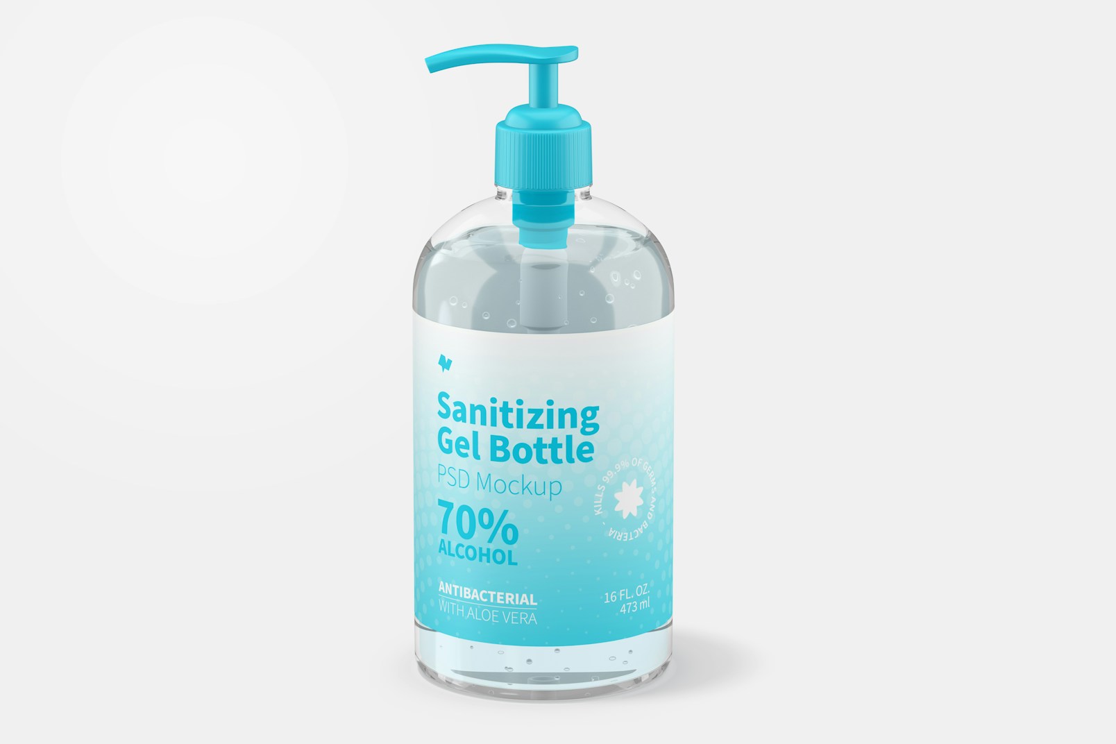 16 oz Sanitizing Gel Bottle Mockup, Left View