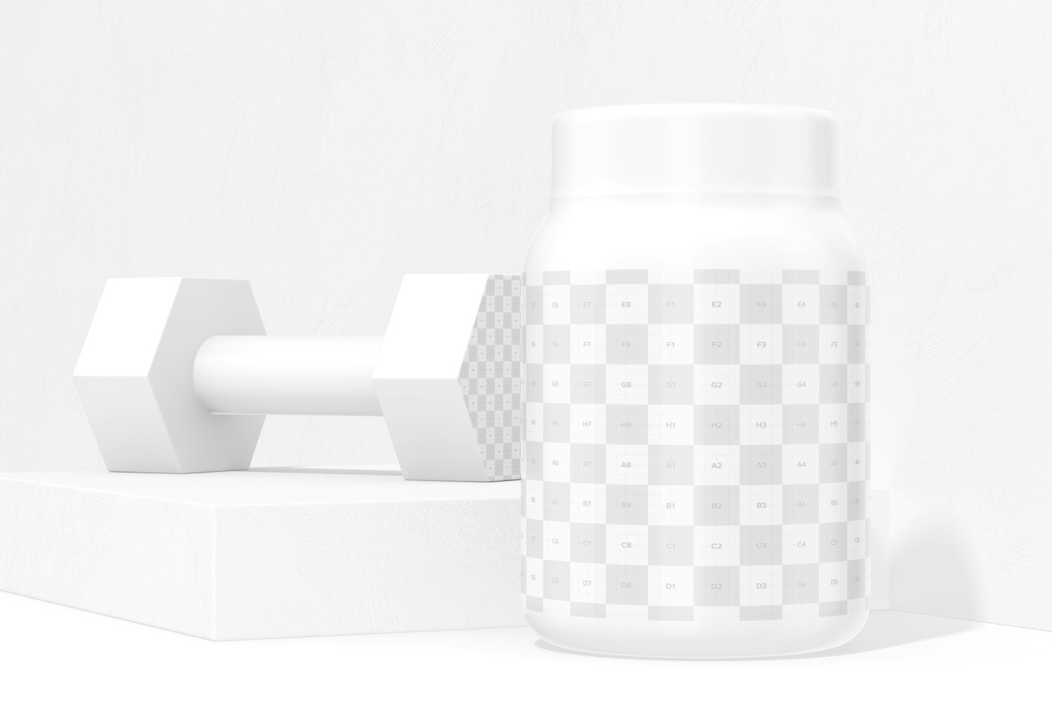 20 gr Protein Powder Container Mockup, Right View