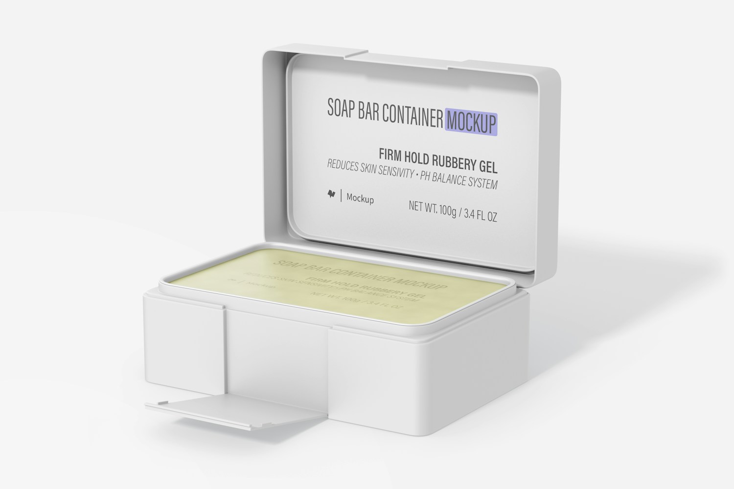 Bar Soap Container Mockup, Perspective