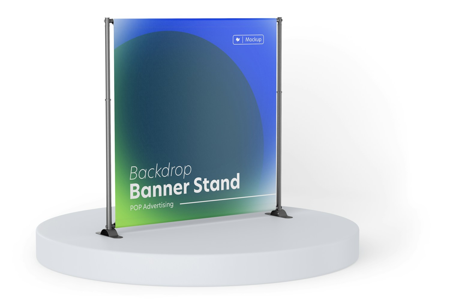 Backdrop Banner Stand Mockup, on Surface
