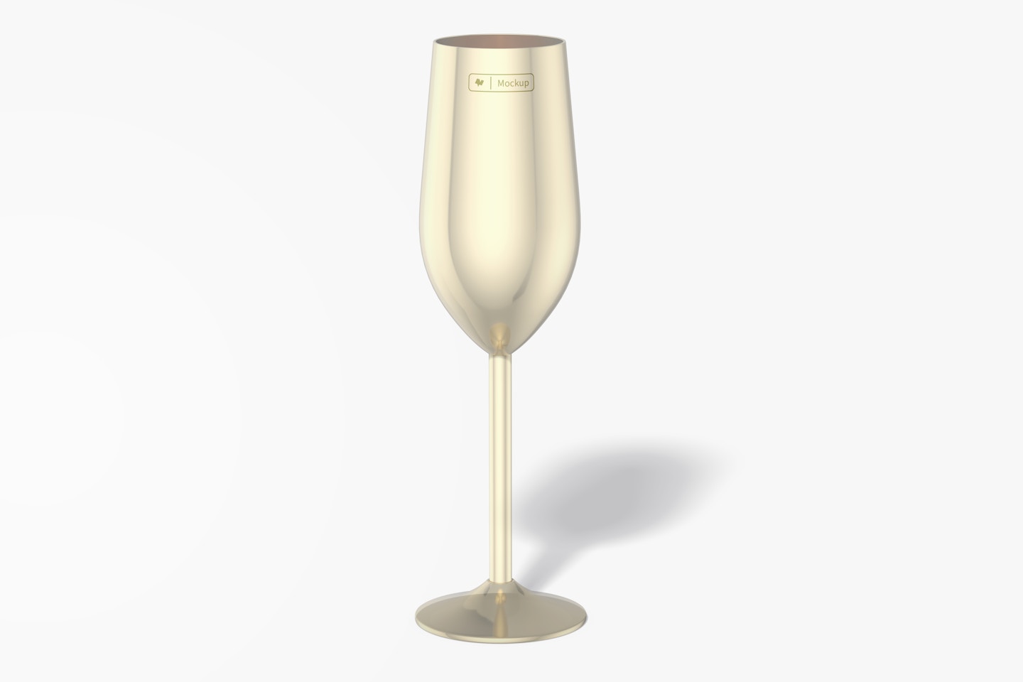 Stainless Steel Champagne Glass Mockup, Front View