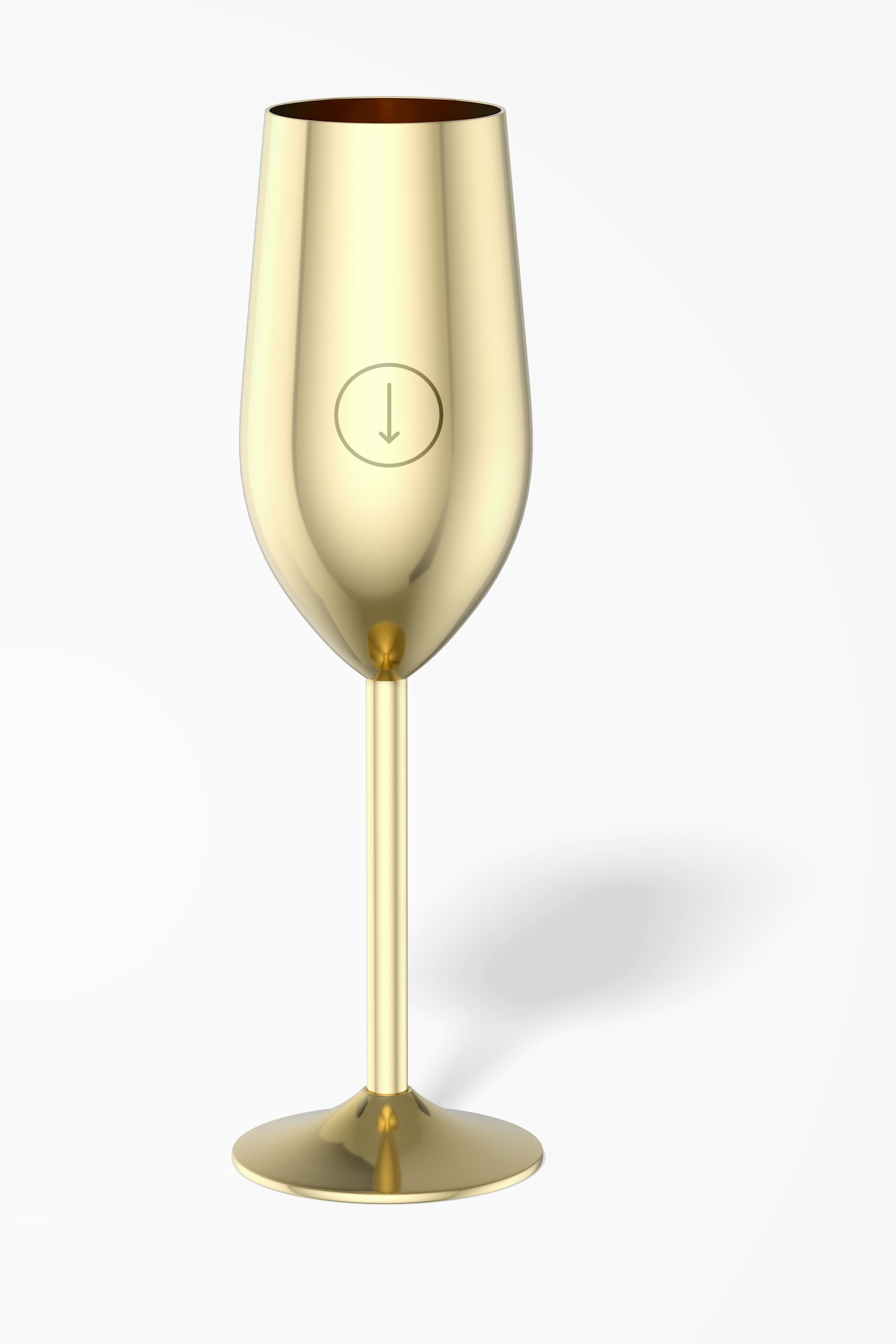 Stainless Steel Champagne Glass Mockup, Front View Stainless Steel Champagne Glass Mockup, Front View