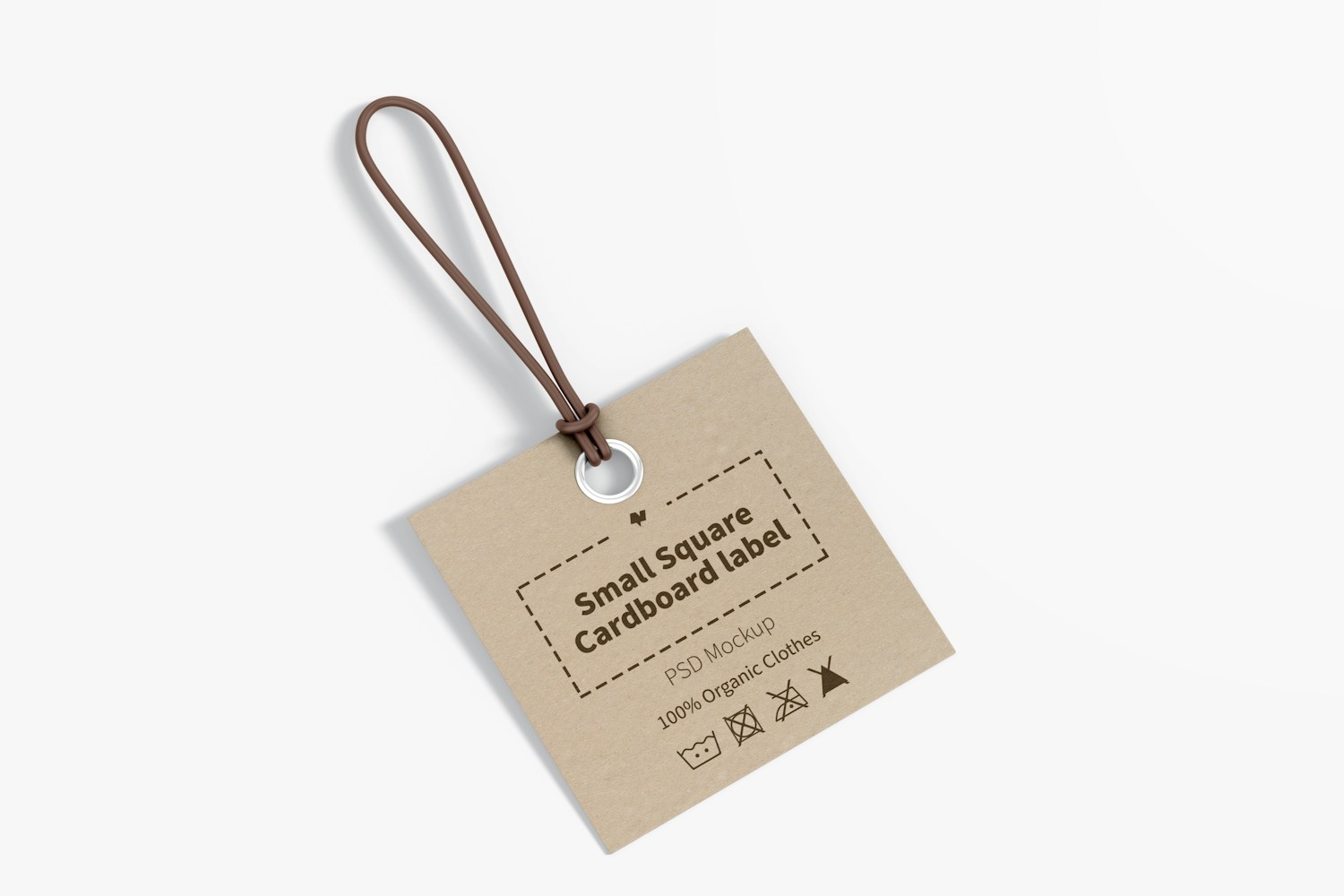 Small Square Cardboard Label Mockup