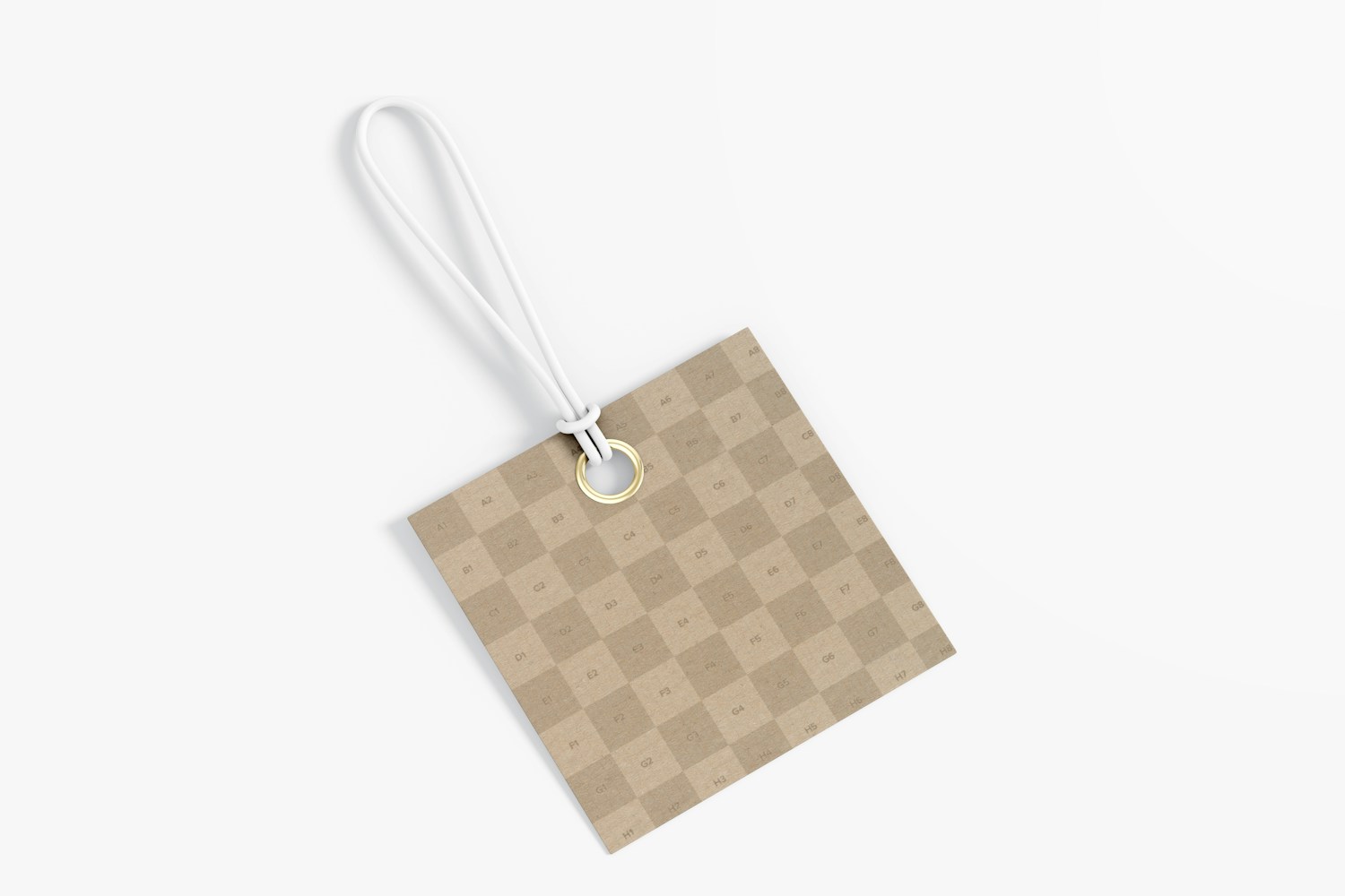Small Square Cardboard Label Mockup