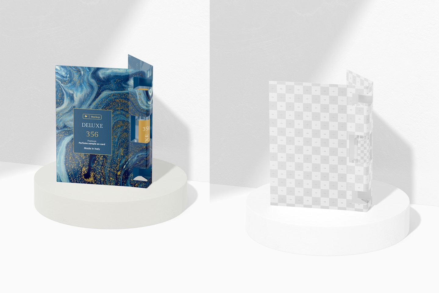 Perfume Sample on Card Mockup, Side View