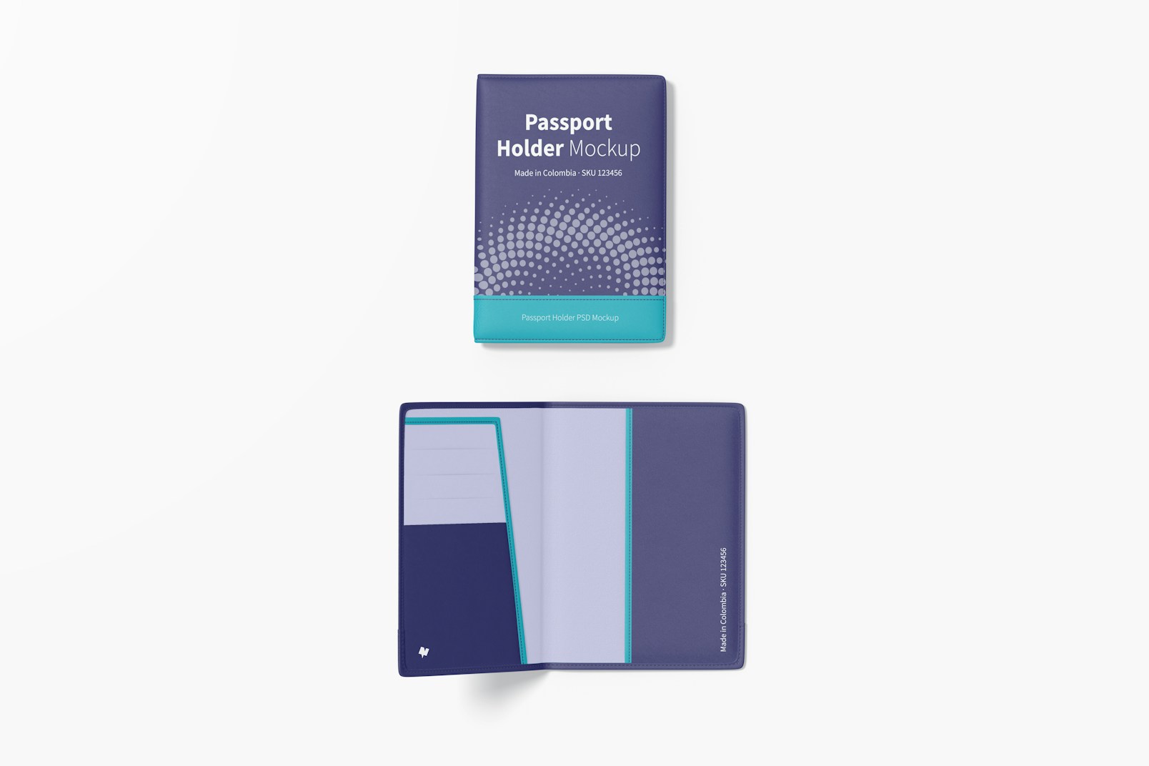 Passport Holders Mockup, Opened and Closed