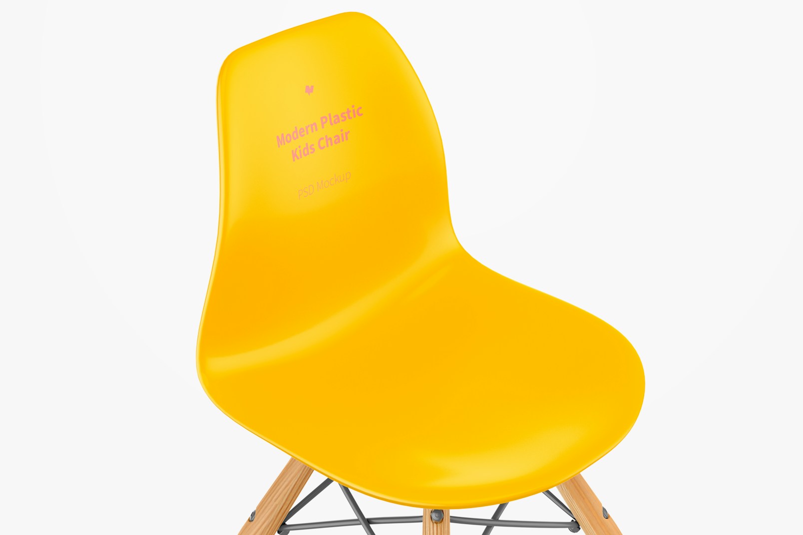 Modern Plastic Kids Chair Mockup, Close Up