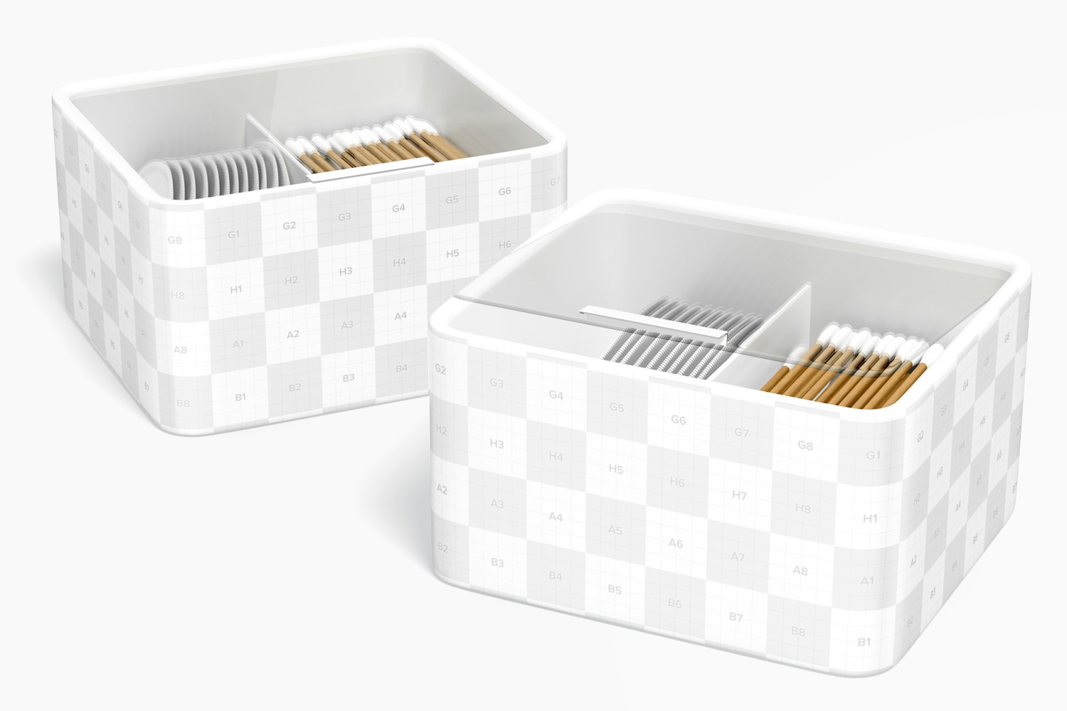 Portable Boxes with Clear Lid Mockup