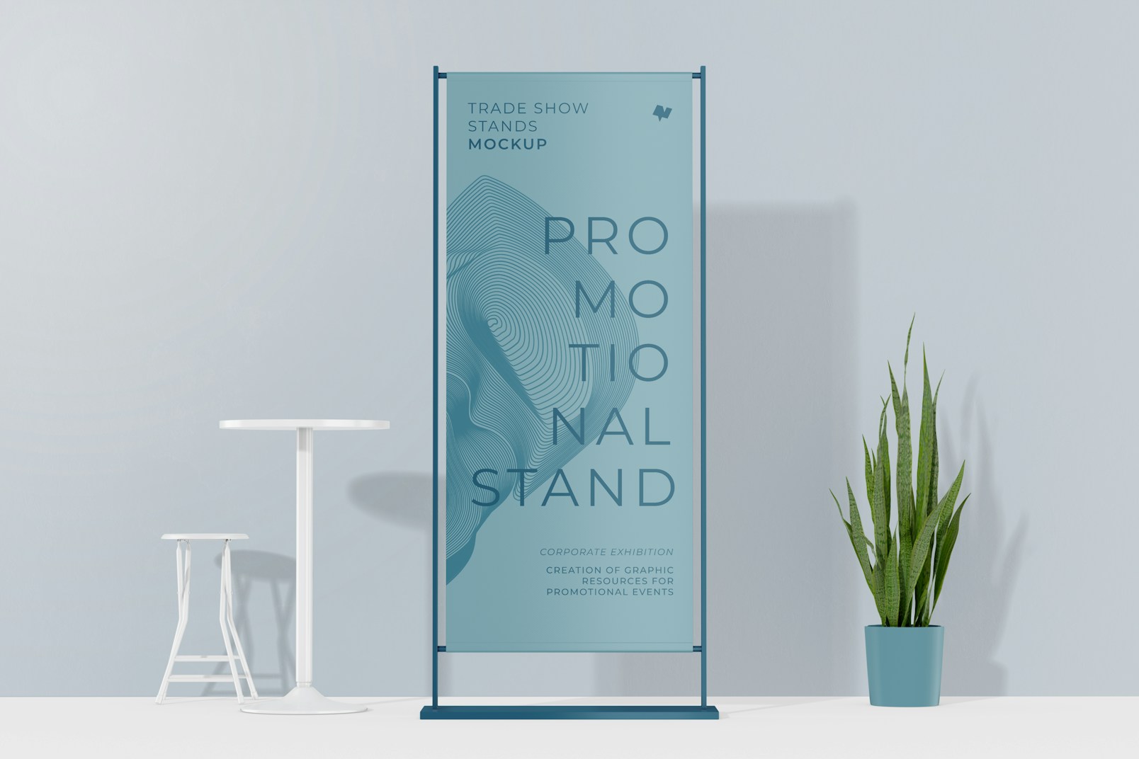 Promotional Stand Mockup, Front View