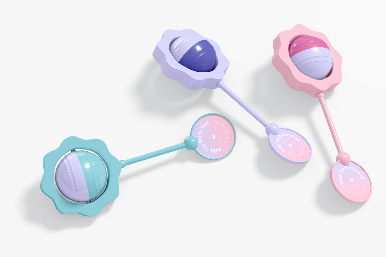 Baby Toy Rattle Bells Mockup