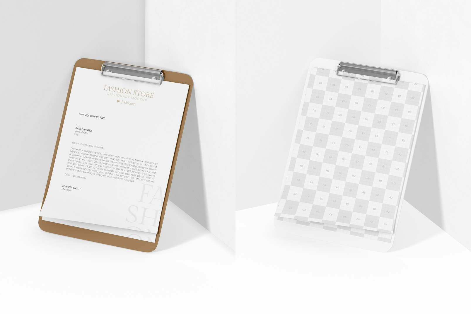 Store Clipboard Mockup, Right View